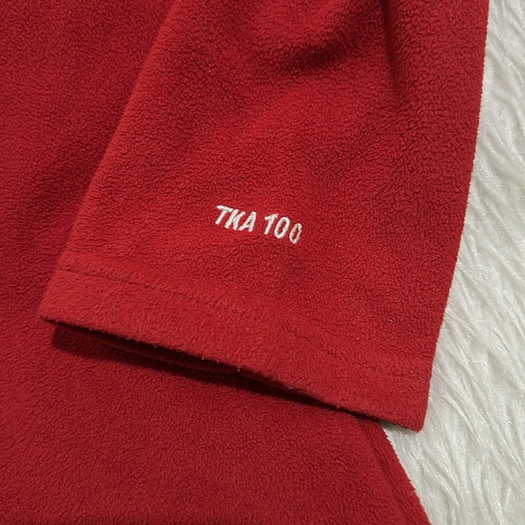 The north face TKA 100 red half zip fleece sweater size large - Picture 5 of 6
